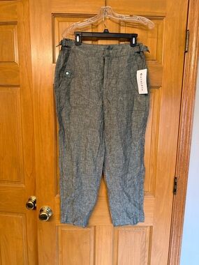 Athleta Women's Green Voyager Linen-Blend Casual Chinos